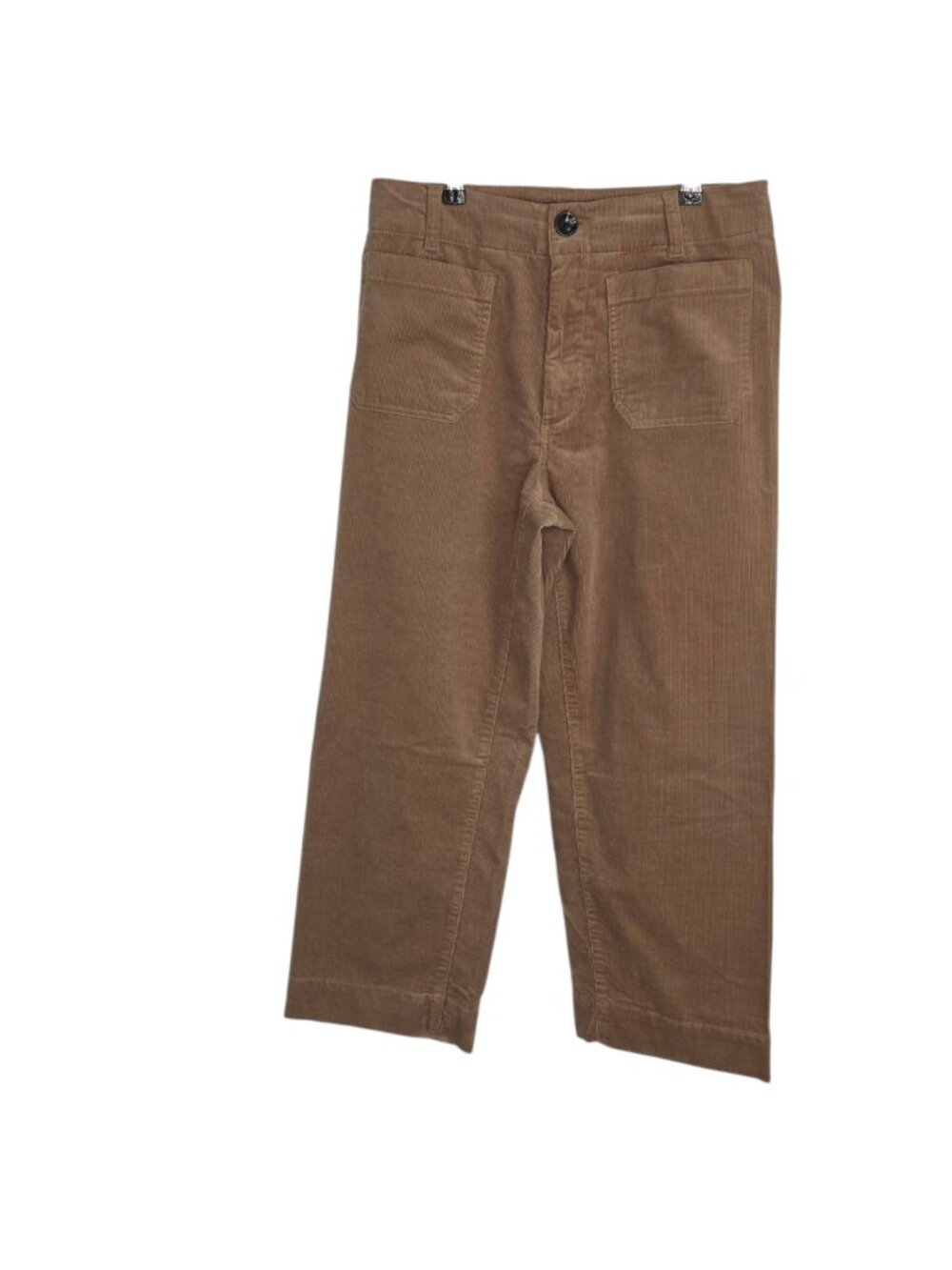 Quince Organic Stretch Corduroy Cropped Wide Leg Pants, Warm Brown, Size 8